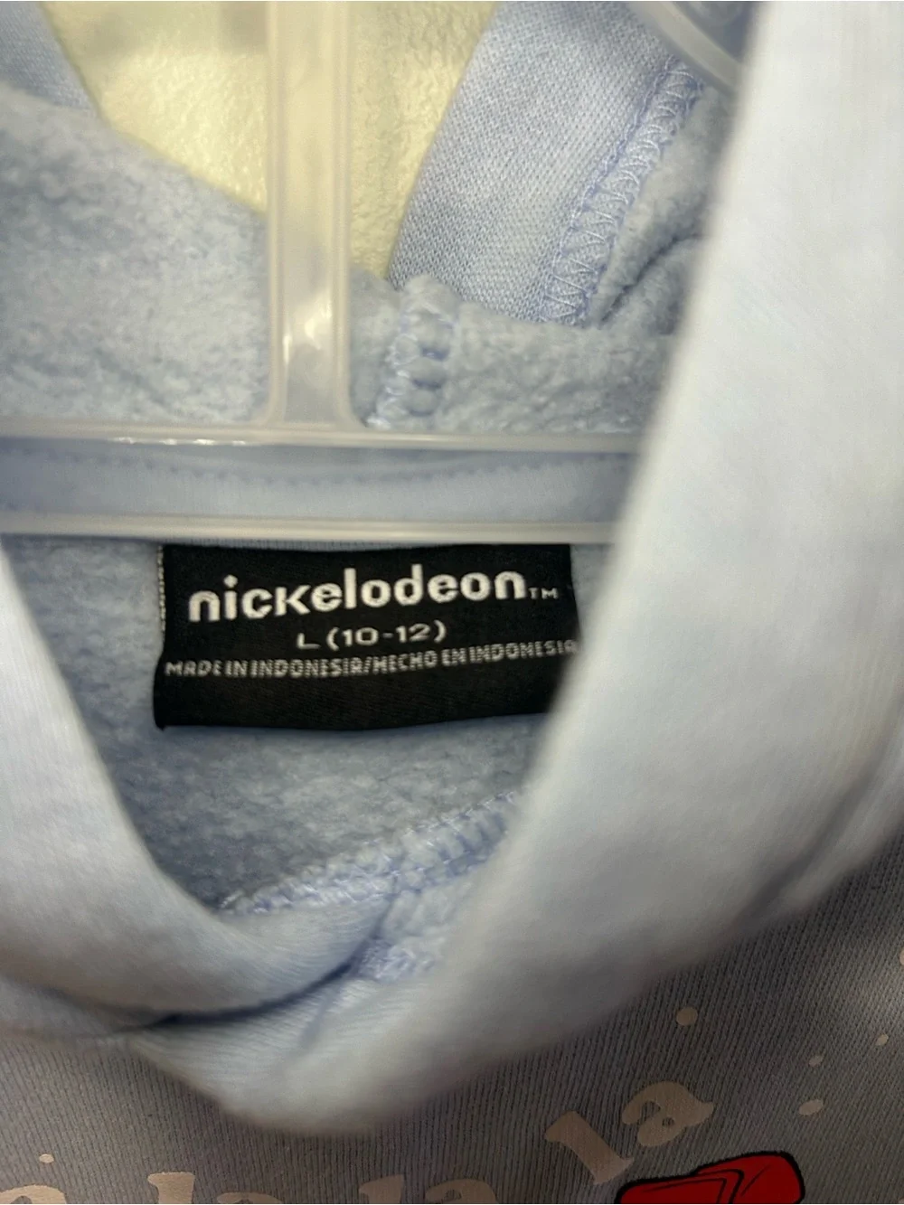 Old Navy/Nickelodeon Lt Blue SpongeBob & Patrick Xmas Hoodie Kid UNISEX L 10/12